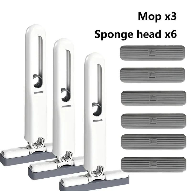 Poderoso squeeze mini mop dobrável esfregões de limpeza doméstica com esponja auto-espremendo esfregões de lavagem de chão mesa janela ferramentas de limpeza de carro