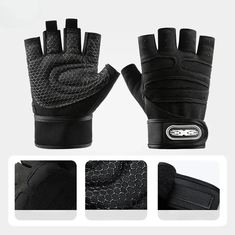 Luvas Fitness Half Finger Antiderrapantes – Proteção, Conforto e Performance em Cada Treino!